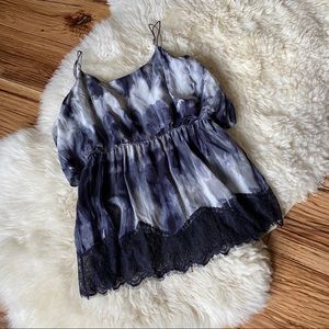 100% Silk Aritzia Central Park West Blouse Camisole Tank Tiered Flowy